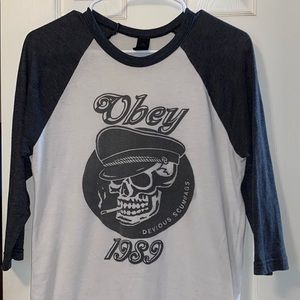 Medium Obey 3/4 sleeve shirt